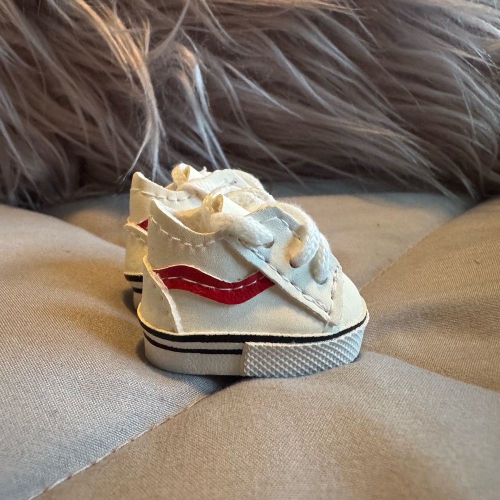 Vans Style White and Red Sneakers for Labubu
